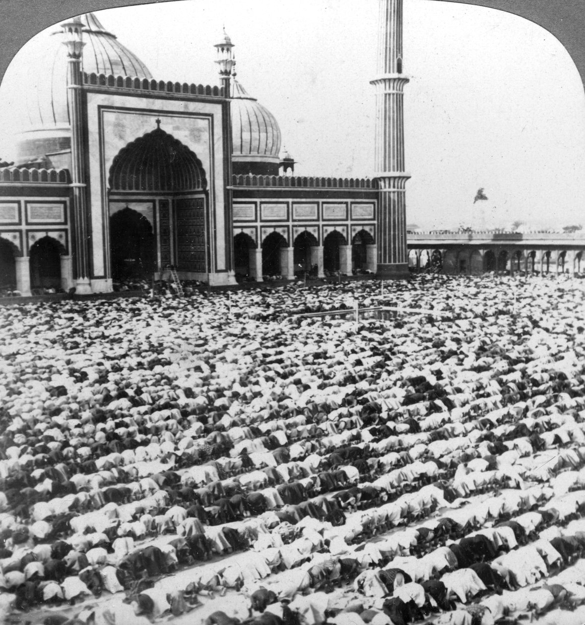 Rukoileminen Jumma Musjidissa, Delhissä, Intiassa, 1904. tekijältä Underwood and Underwood
