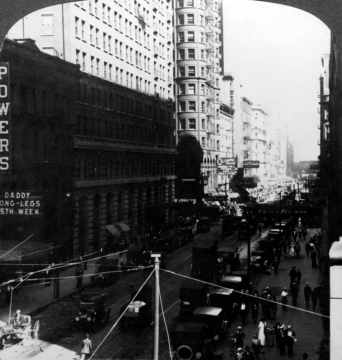 Pilvenpiirtäjät, Randolph Street, Chicago, Illinois, USA, 1900-luvun alku. tekijältä Underwood and Underwood