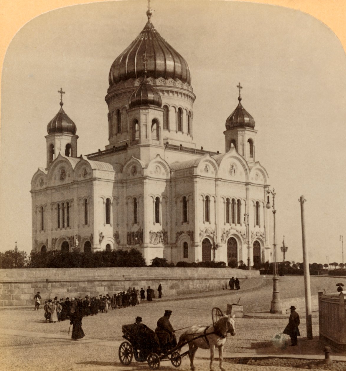 Vapahtajamme temppeli, Moskovan suurin kirkko, Venäjä, 1898. tekijältä Underwood and Underwood