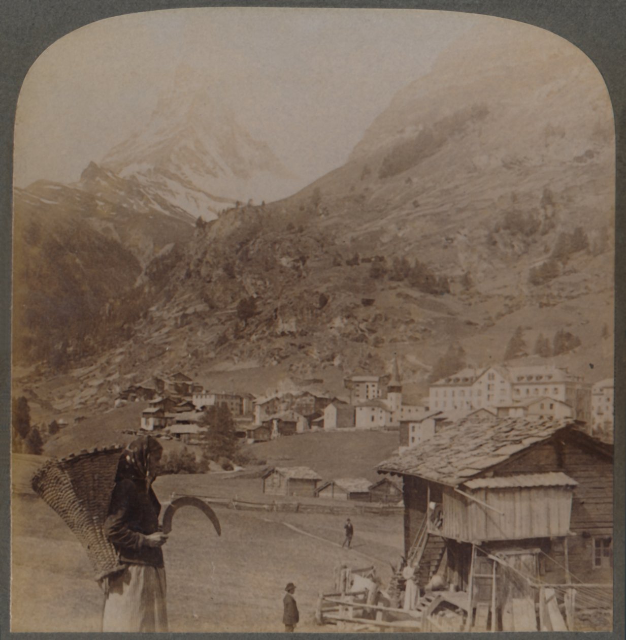 Alpine Spirits Sanctuary - viehättävä Zermatt ja Matterhorn Sveitsi, 1901. tekijältä Underwood and Underwood