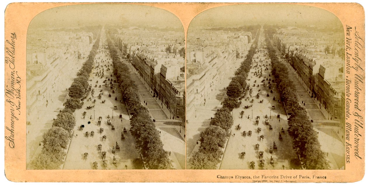 Champs Elysees, Pariisi, Ranska, 1894. tekijältä Underwood and Underwood