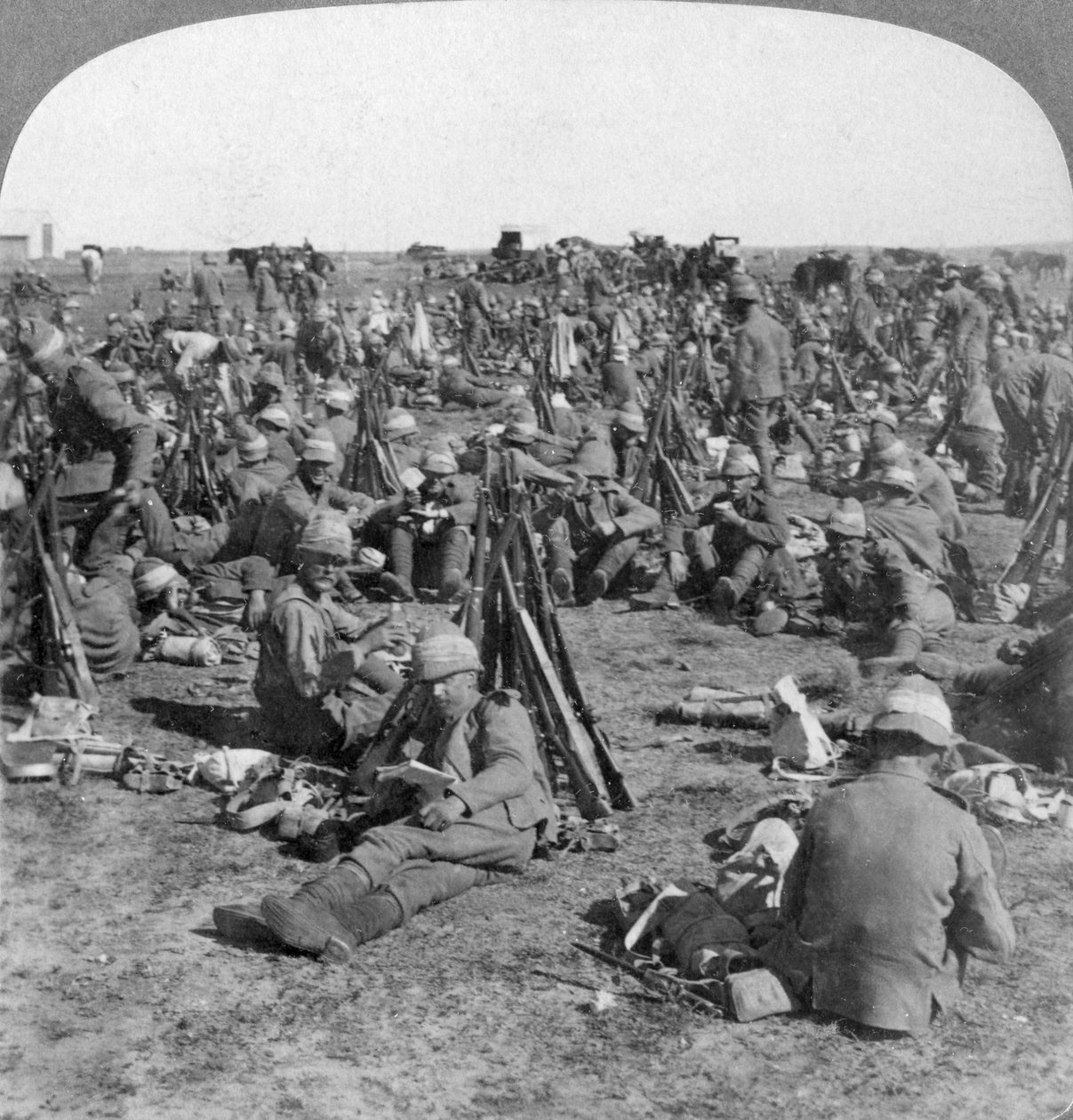 Coldstream Company suuressa Transvaal-kampanjassa, Etelä-Afrikka, buurien sota, 1900 tekijältä Underwood and Underwood