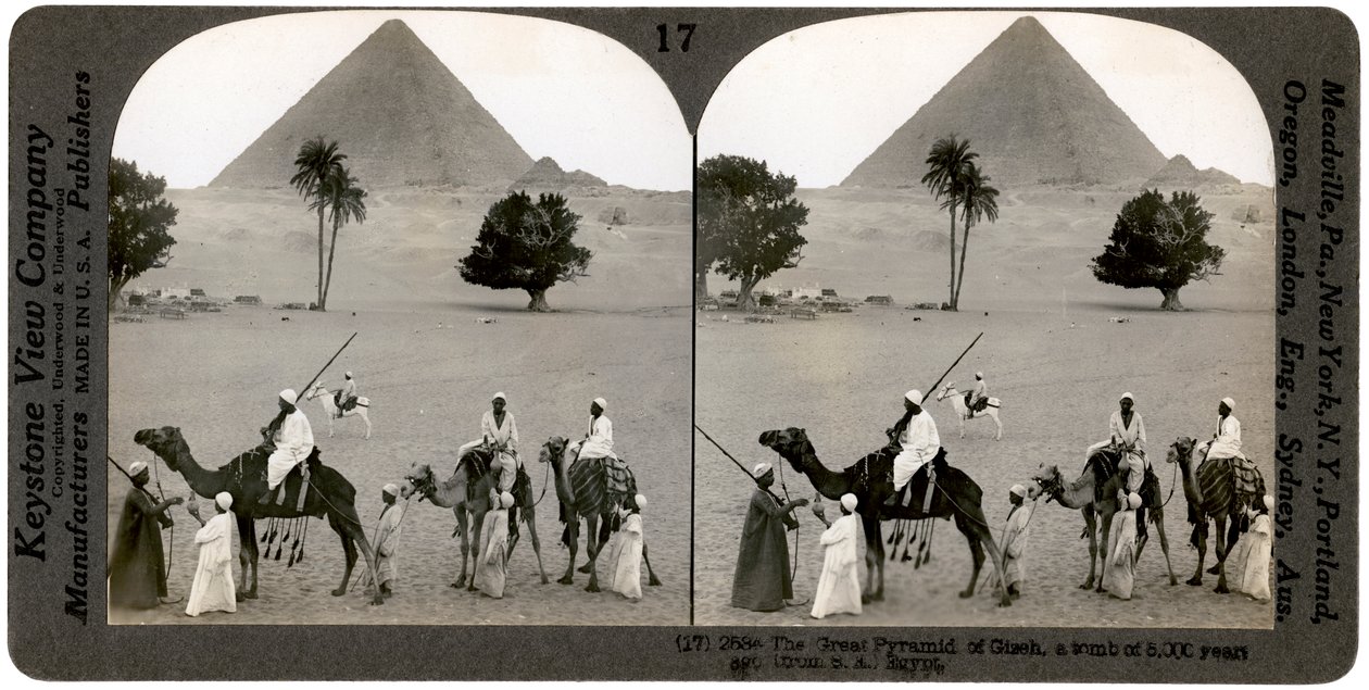 Gizan suuri pyramidi, Egypti, 1905. tekijältä Underwood and Underwood