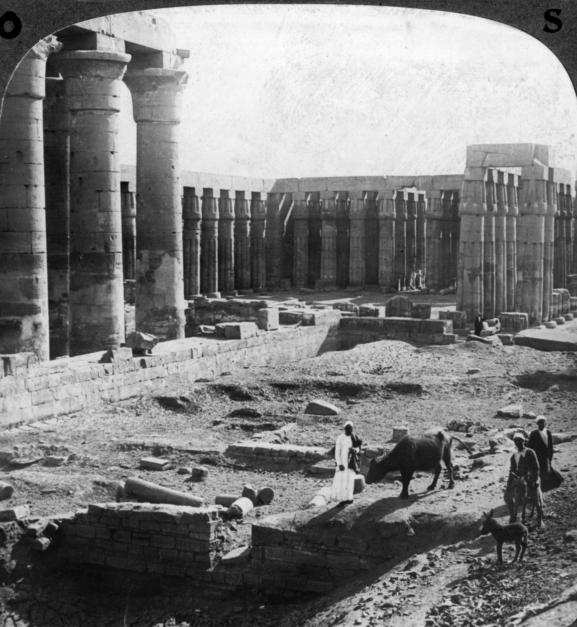 Luxorin temppeli, Thebes, Egypti, 1900. tekijältä Underwood and Underwood