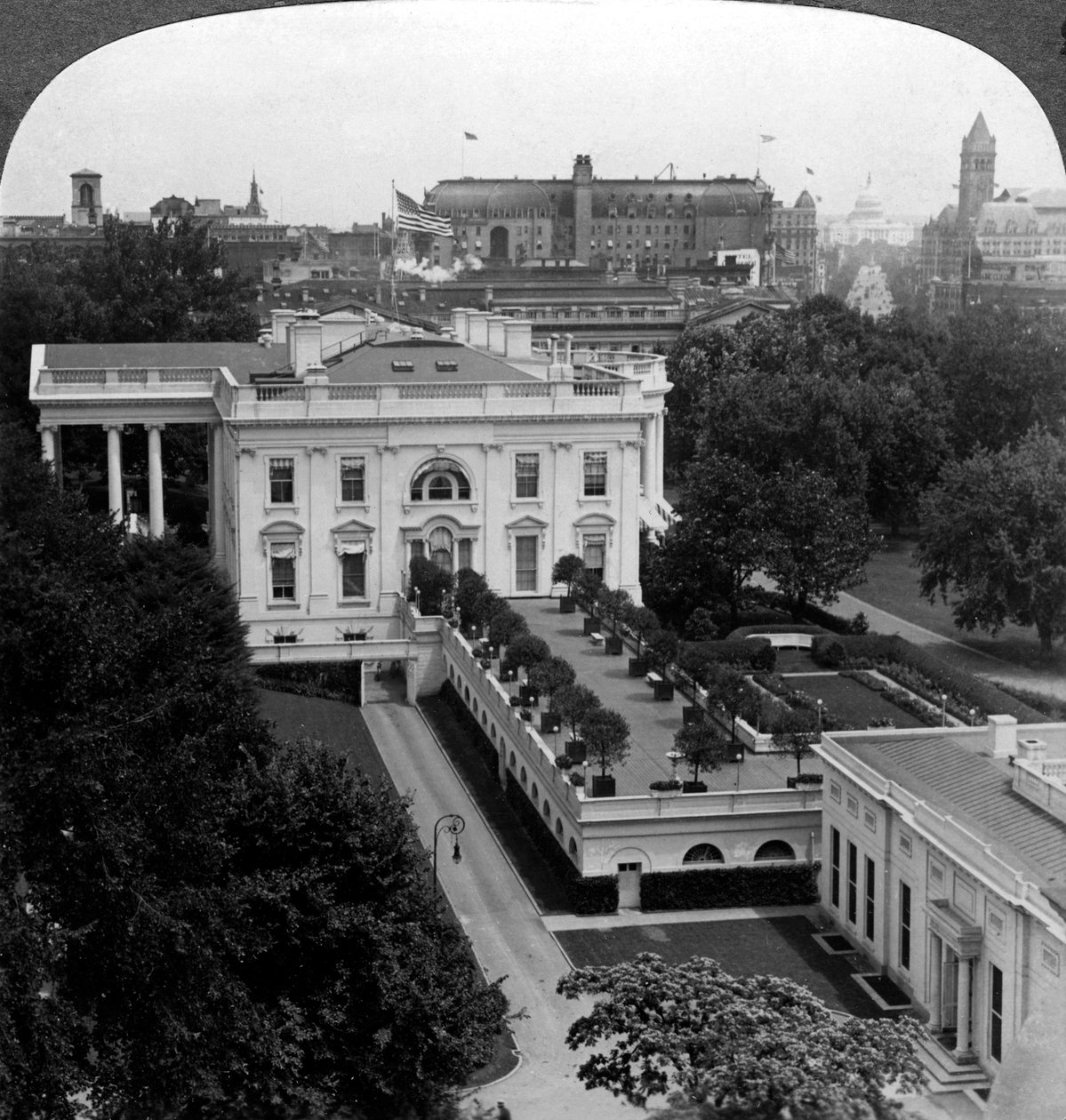 Valkoinen talo, Washington DC, Yhdysvallat. tekijältä Underwood and Underwood