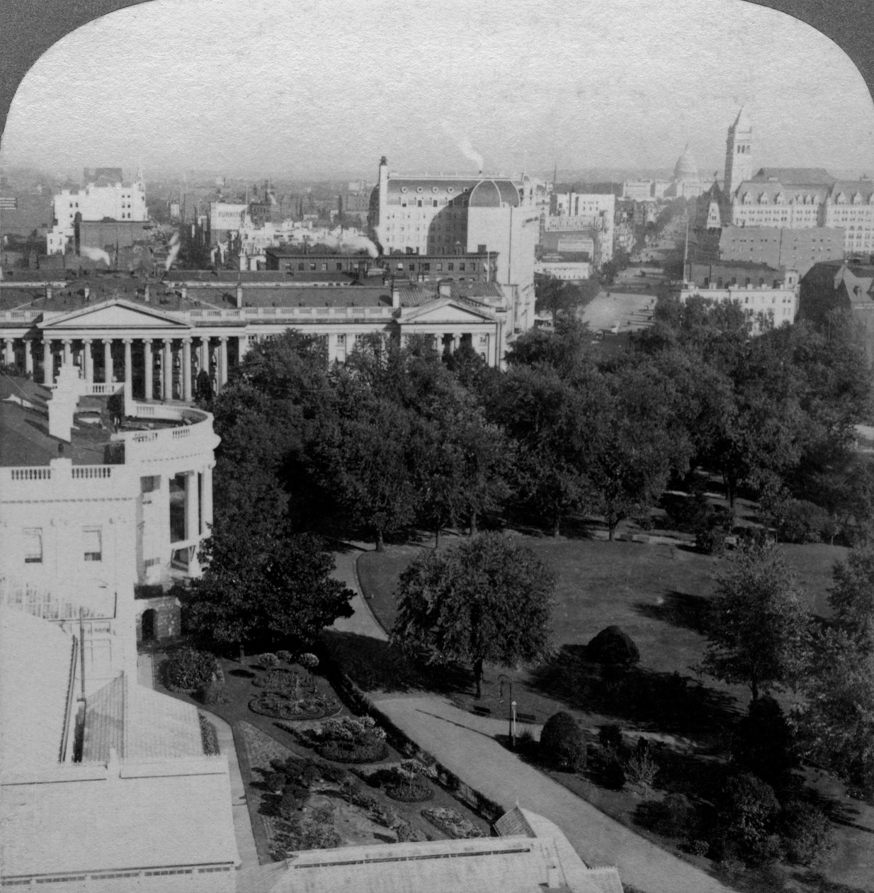 Valkoinen talo ja Treasury Building, Washington DC, Yhdysvallat. tekijältä Underwood and Underwood
