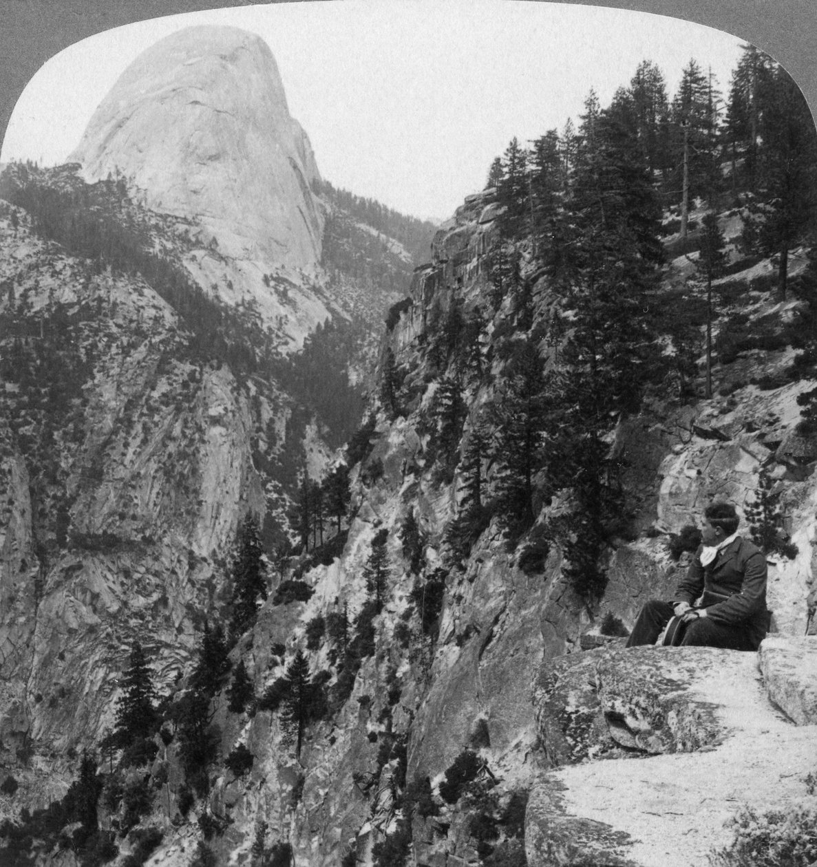 Näkymä Glacier Canyonista Half Domeen, Yosemite Valley, Kalifornia, USA, 1902 tekijältä Underwood and Underwood