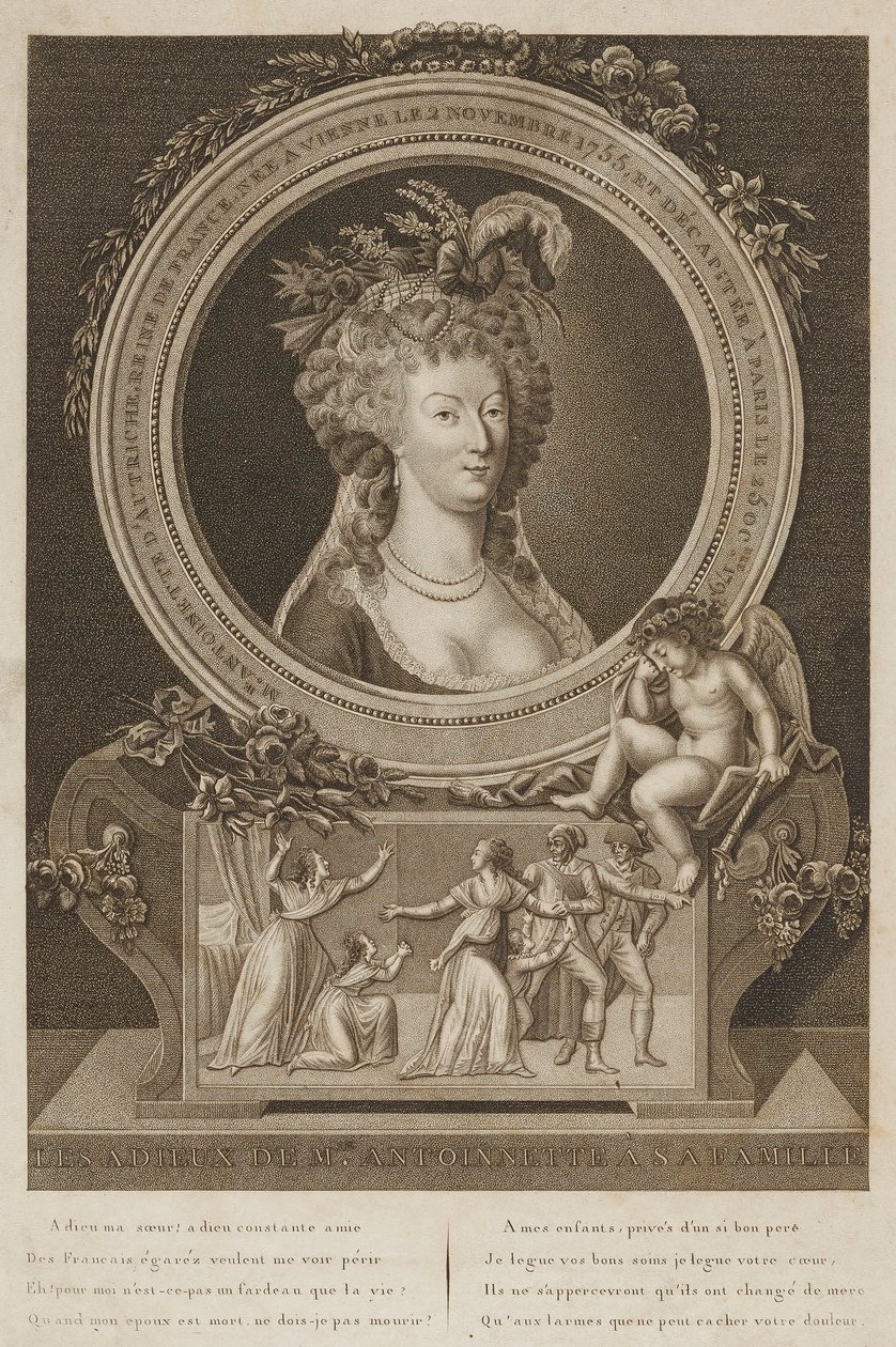 Marie Antoinetten jäähyväiset perheelleen tekijältä Unidentified
