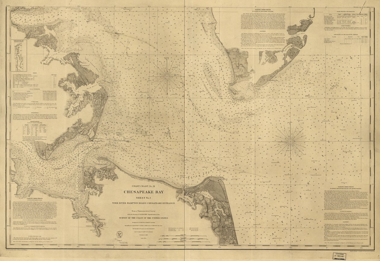 Chesapeake Bay, Sheet no. 1, York River, Hampton Roads, Chesapeake entrance... LOC 99447134 tekijältä United States Coast Survey