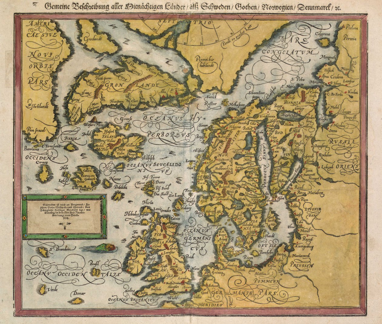Islannin Une Carte de 1588 tekijältä Unknown