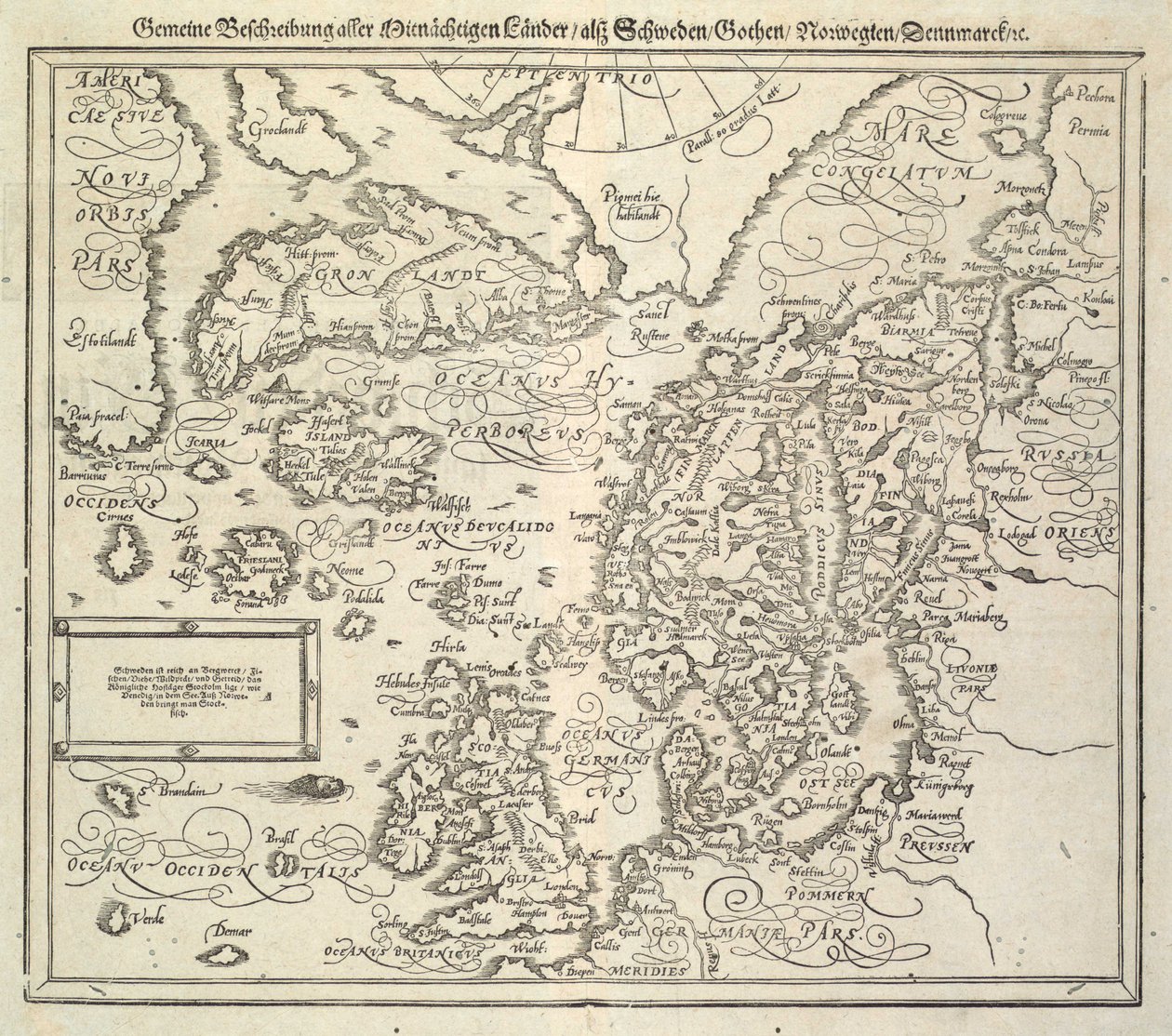 Islannin Une Carte de 1588 tekijältä Unknown