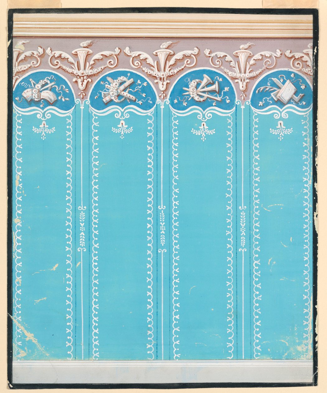 Piirustus, tapetin suunnittelu, 1825–35 tekijältä Unknown