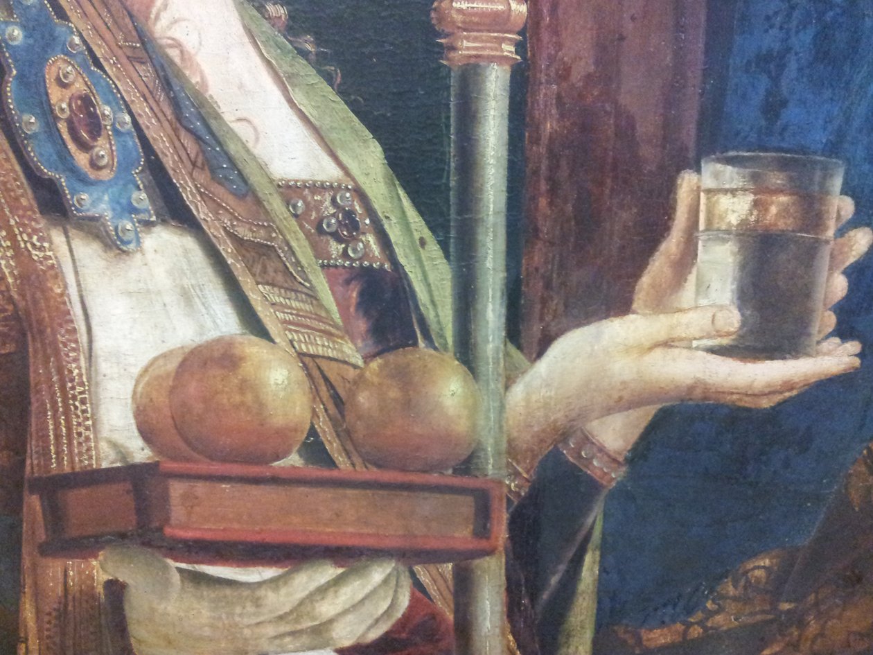 Yksityiskohta Antonello da Messinan Pala di San Cassianon palatsista (KHM, Wien). tekijältä Unbekannt Unbekannt