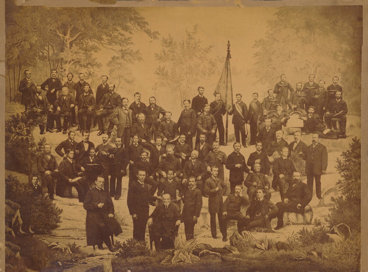 Oberursel Gesellenverein 1881 Panoraamakuva, jossa pääpastori Wilhelm Trippin kanssa tekijältä Unknown