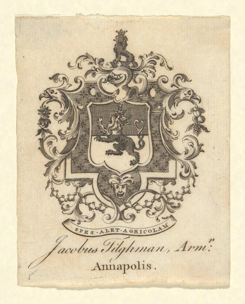 Jacob Tilghamin kirjakilpi tekijältä Unknown