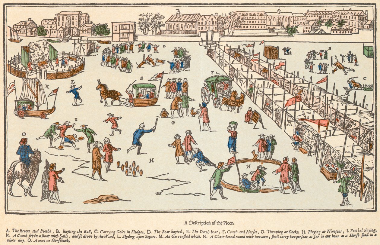 Frost fair on the Thames, Lontoo, 1683 tekijältä Unknown