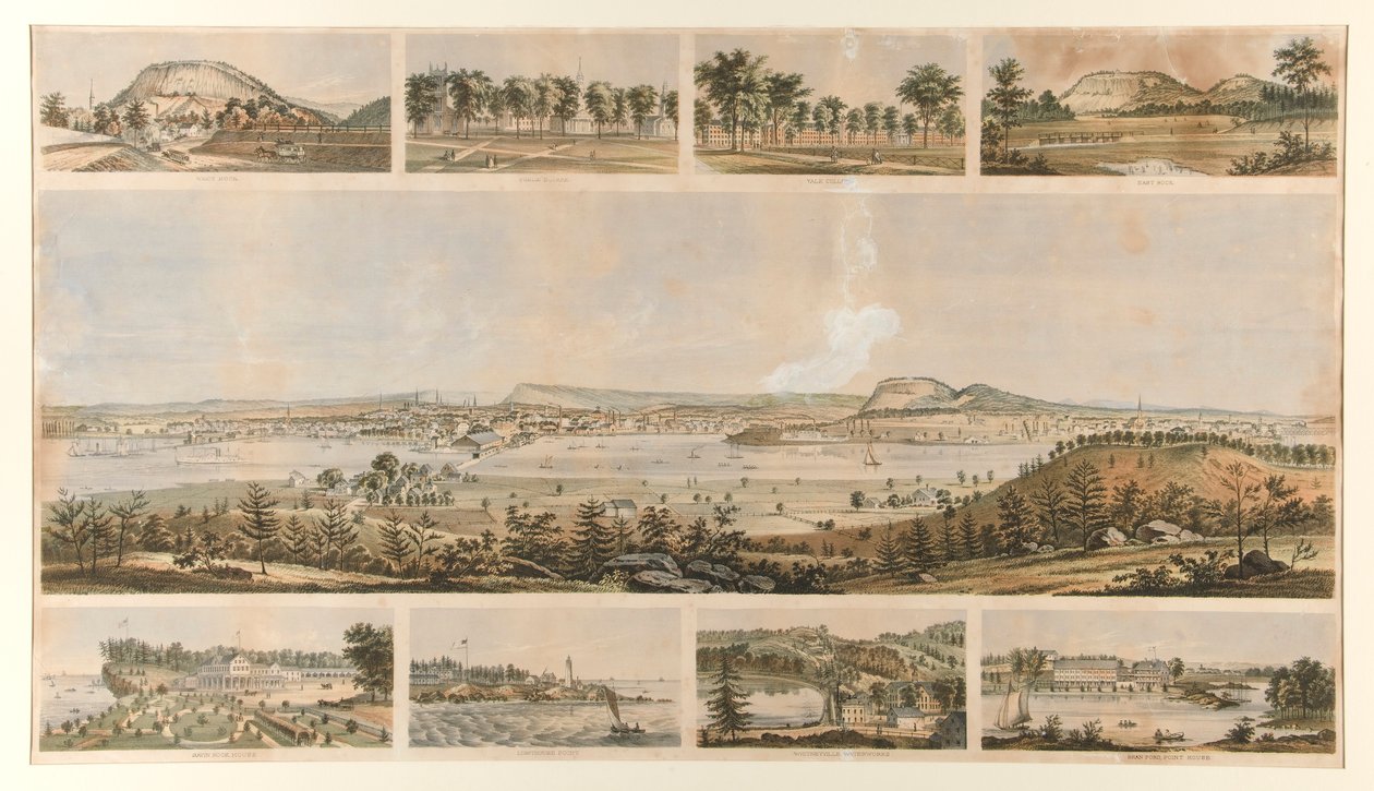 New Haven (9 näkymää, panoraama ja 8 vinjettiä) tekijältä Unknown