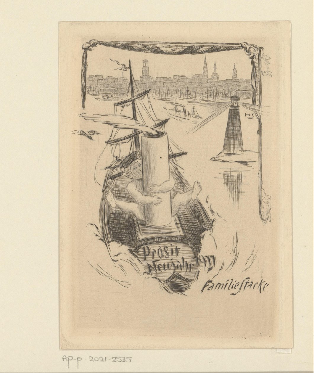 Uudenvuodentoivotus vuodelle 1911 Stacken perheeltä tekijältä Unknown