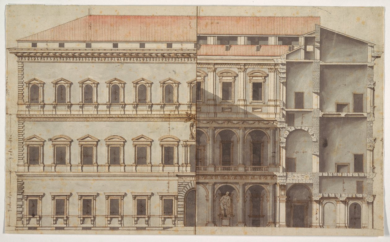 Palazzo Farnesen renderointi, Rooma tekijältä Unknown