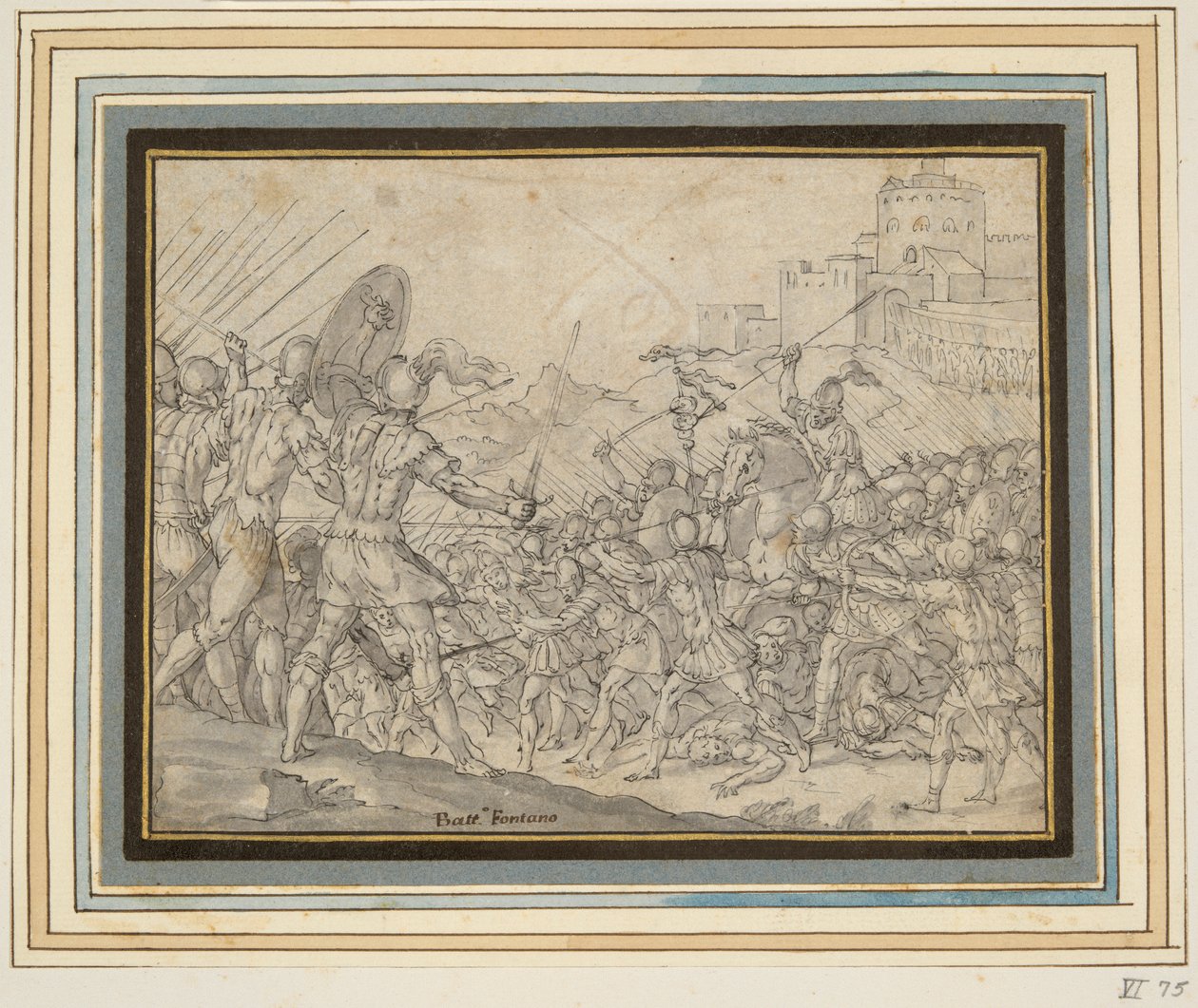 Romulus, Fighting the Sabines, pyytää Jupiterilta apua tekijältä Unknown