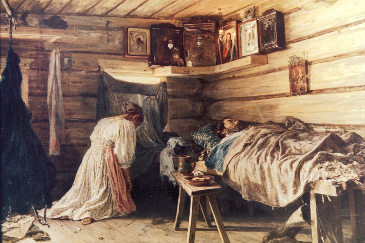 Sairas aviomies Vasili Maximovin maalaus, 1881. tekijältä Unknown