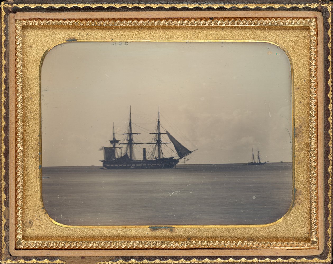 H.M.S. Peloton Anchorissa Carlisle Bayssä, Barbadosissa tekijältä Unknown 19th Century