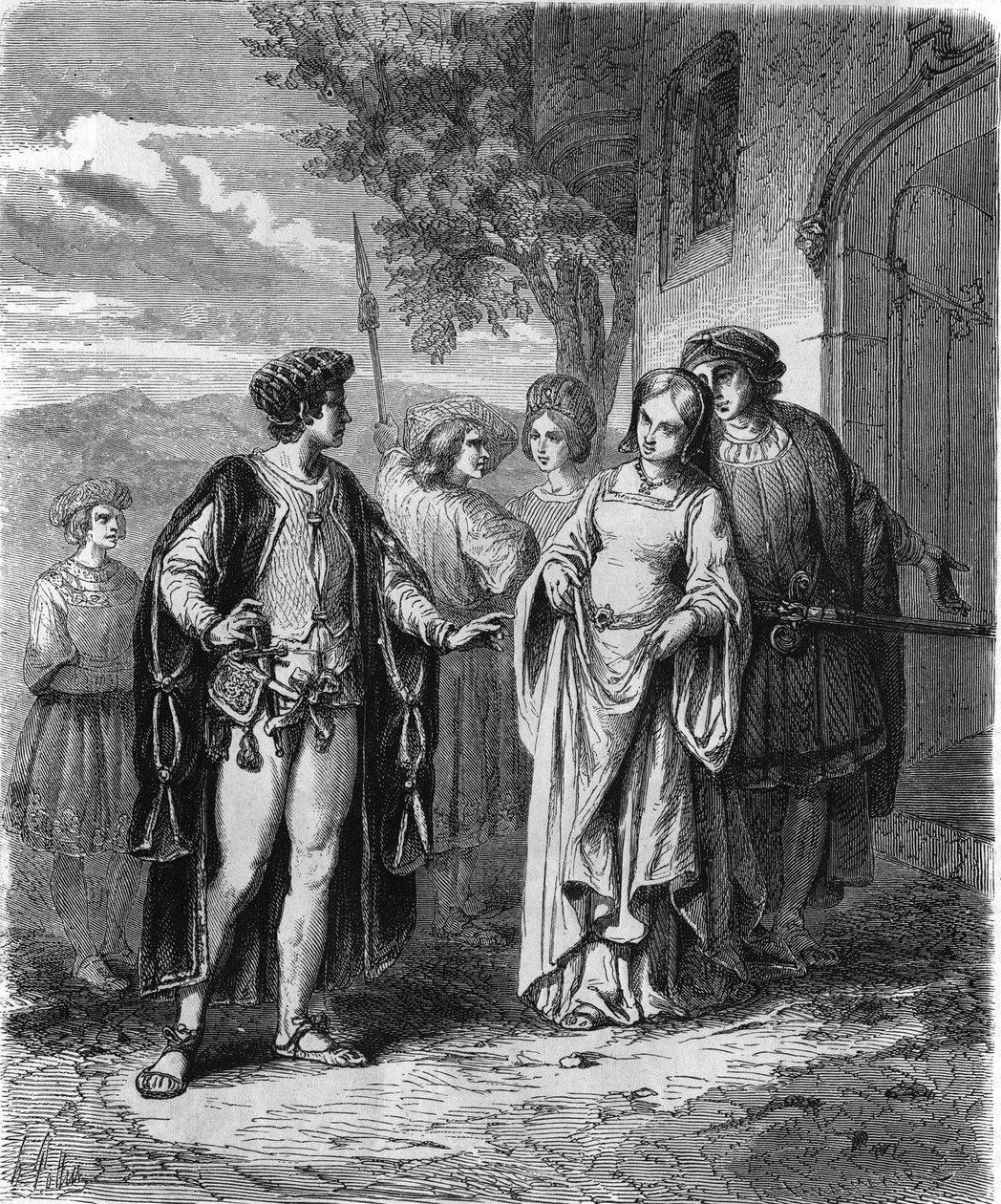 1400-luvun puvut. 1800-luvun kaiverrus. tekijältä Unknown artist