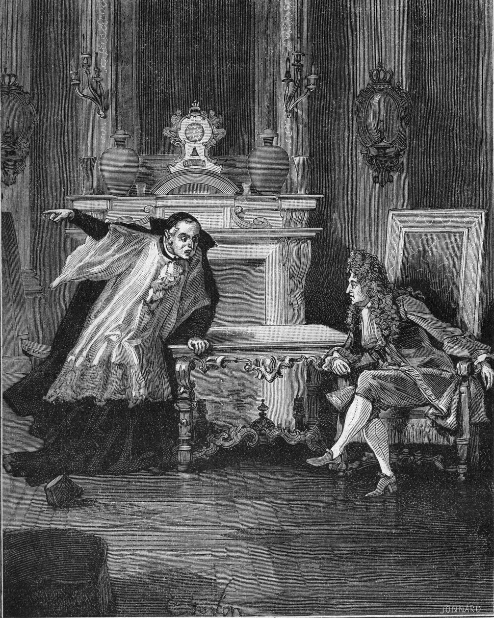 1715: Ranskan kuningas Ludvig XIV (1638-1715) kuuli isä Michel Le Tellier