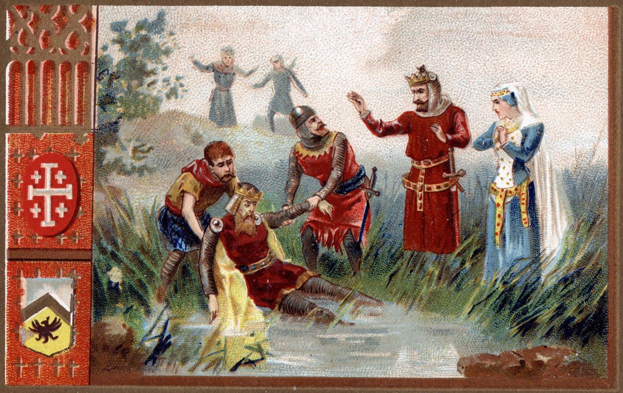 3. ristiretki: Löysi keisari Frederic Barberossan (Saksan Rooman keisari) ruumiin Selef-joesta vuonna 1190. tekijältä Unknown artist