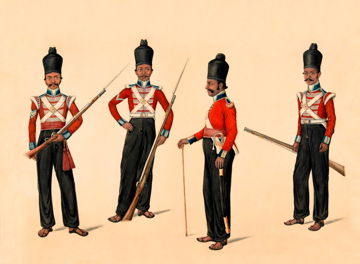 40. Madrasin syntyperäinen jalkaväki, noin 1835 tekijältä Unknown