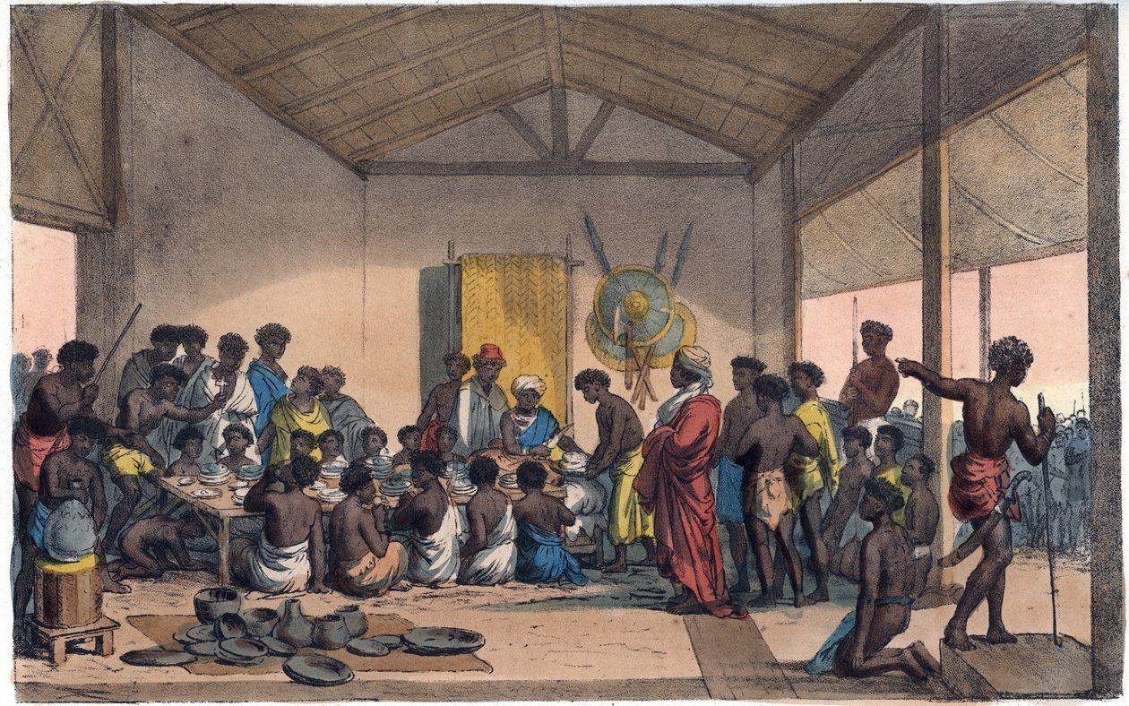 Juhla Abessiniassa - kaiverrus universumin kaikkien kansojen tavoista ja perinteistä. Eli kaikkien kansojen hallituksen, lakien, miliisin, uskonnon historia kaukaisimmista ajoista nykypäivään "1856 tekijältä Unknown artist