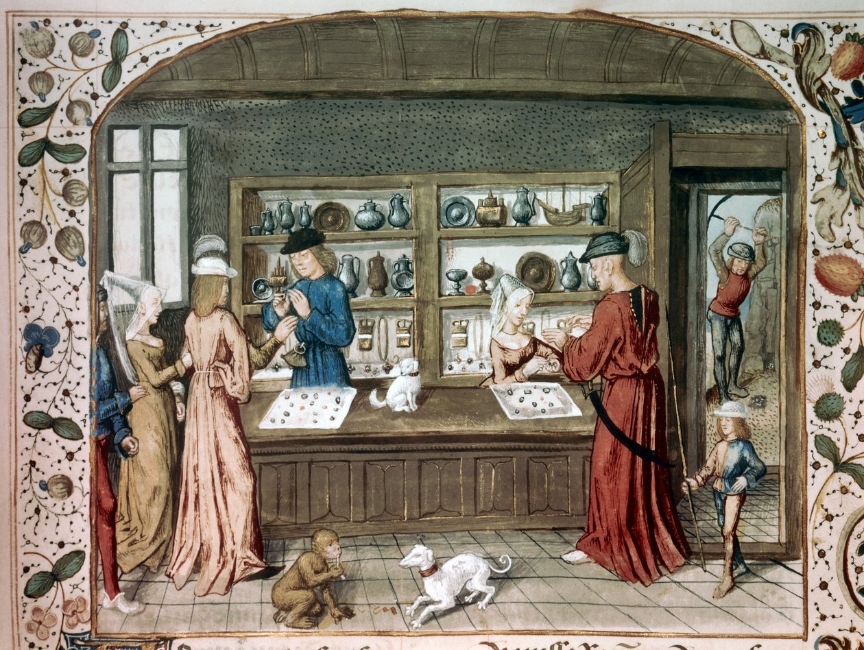 Pienoiskoruliike "" Le lapidaire de Jean (Jehan) de Mandeville (1300-1372)" 1400-luvun Pariisista, B.N. tekijältä Unknown artist