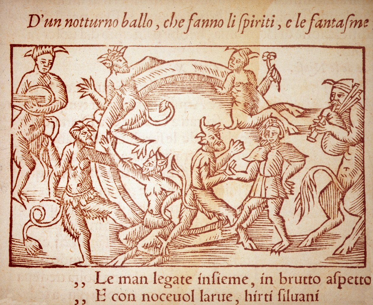 Sapatti, ruotsalaisen uskonnollisen ja maantieteen Olaus Magnuksen (1490-1557) kaiverrus "Pohjoisen kansakunnan historiassa" tekijältä Unknown artist