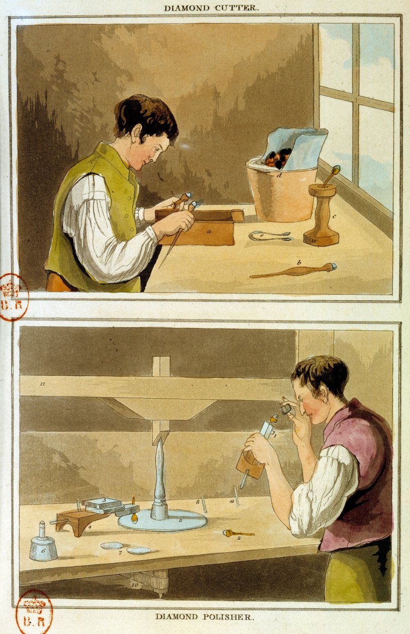 Timanttileikkuri. 1800-luvun kaiverrus Paris, B.N. tekijältä Unknown artist