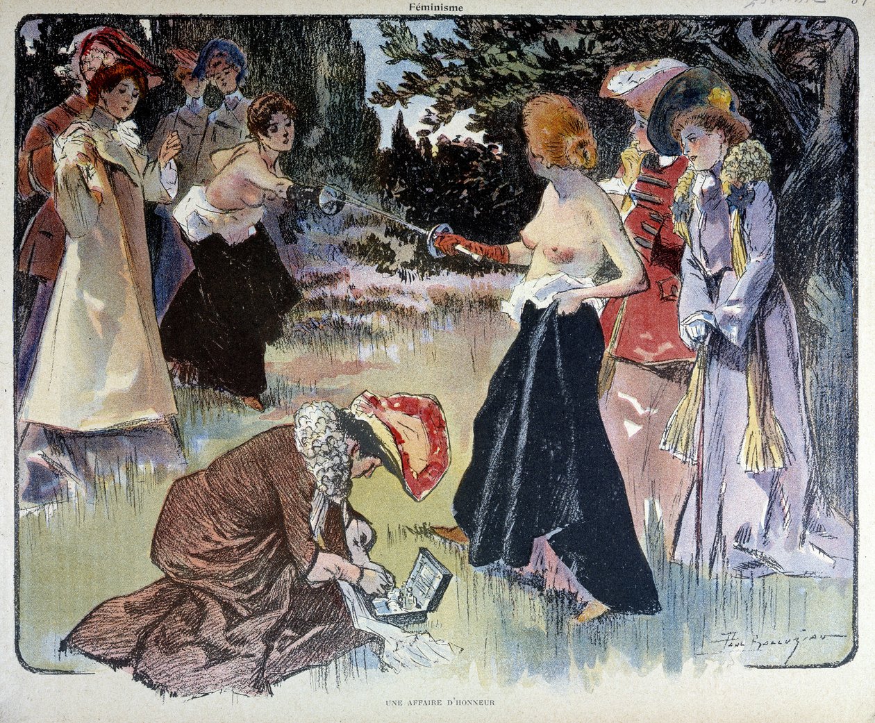Kunniaasia: naisten kaksintaistelu miekan kanssa tekijältä Unknown artist