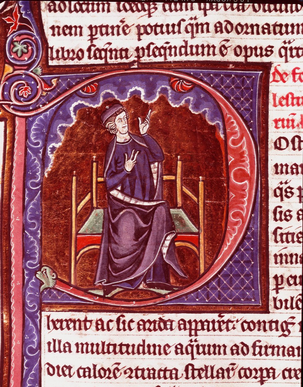 Munkki tekee miniatyyrikertomuksia Vincent de Beauvaisin (1184/94-1264) käsikirjoituksesta "Speculum historiale" 1200-luvun Laon, kaupunginkirjasto tekijältä Unknown artist