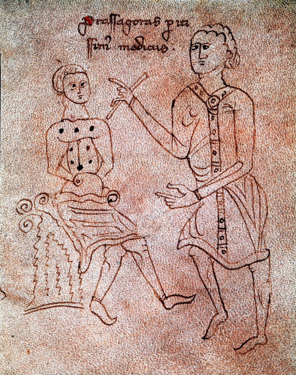 Neurologi tutkii pienoispotilaan hermostoa käsikirjoituksesta "" De surgia"" 1200-luvun Venetsian Biblioteca Marciana tekijältä Unknown artist