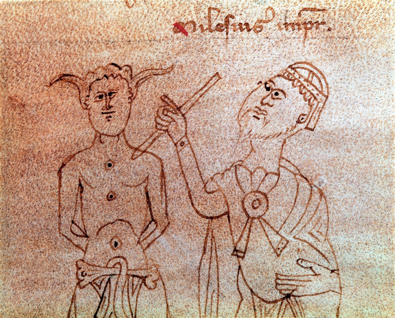 Potilas konsultoi pienoislääkäriä käsikirjoituksesta "" De surgia""" 1200-luvun Venetsian Biblioteca Marciana tekijältä Unknown artist