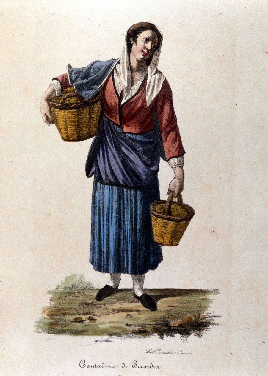 Talonpoika Scordian kaupungista Sisiliassa Kaiverrus 1800-luvulta tekijältä Unknown artist