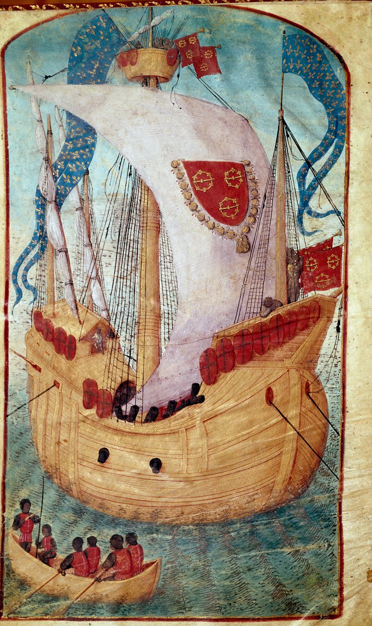 Olivier de la Marchen (1425-1502) Granvillen pienoismallin seignöörin Louis Maletin (1441-1516) vaakunan purjeen koristelu 1483 Chantilly, Musee Conde tekijältä Unknown artist