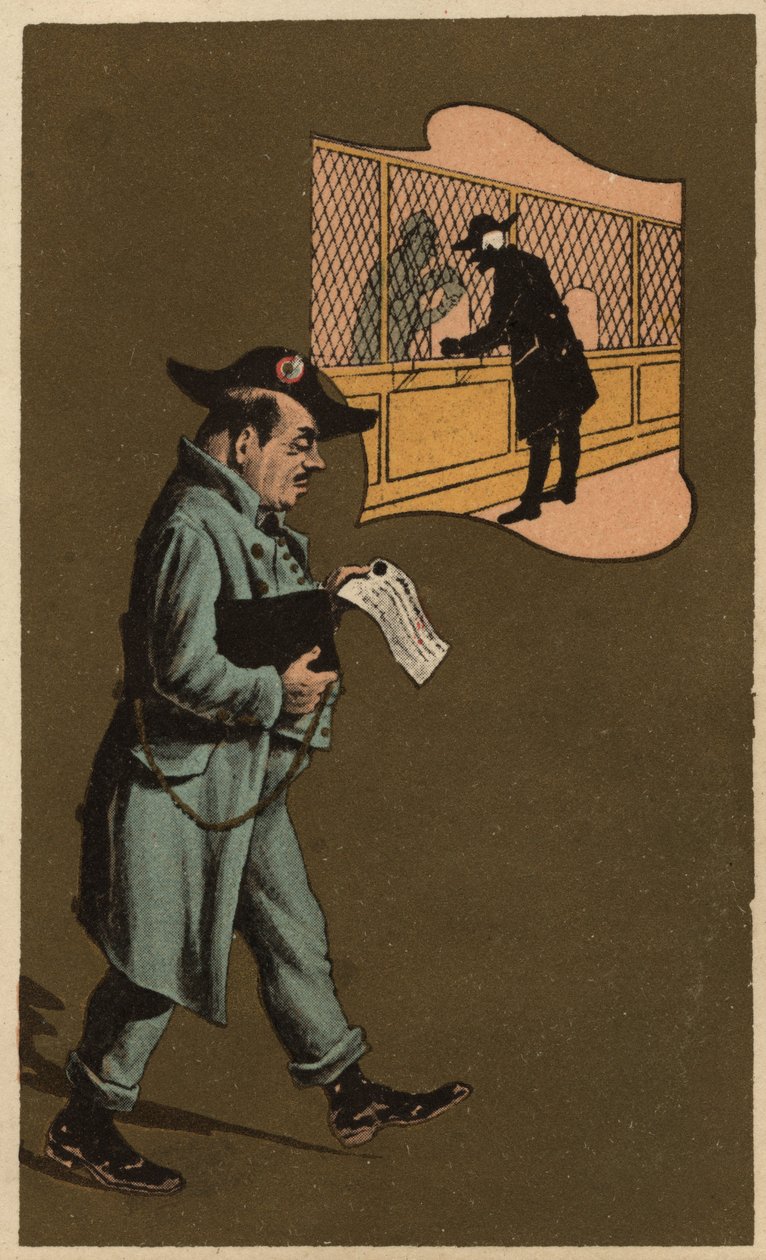 Verotarkastaja, anonyymi kromolitografia, 1800-luvun loppu. tekijältä Unknown artist