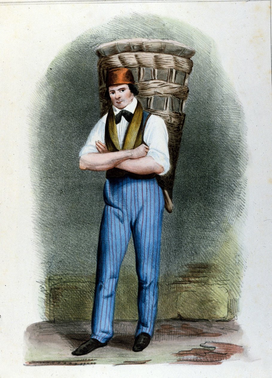 Matkustava leivänmyyjä. Milanon kaiverrus noin 1820. tekijältä Unknown artist