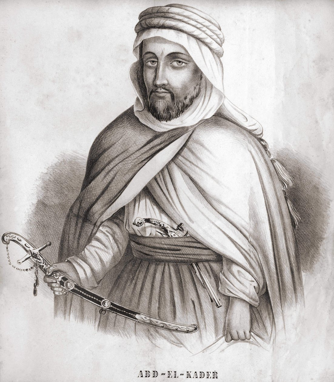 Abd el Kader (Abd El-Kader) (1807 - 1883), Algerian arabiemiiri. tekijältä Unknown artist
