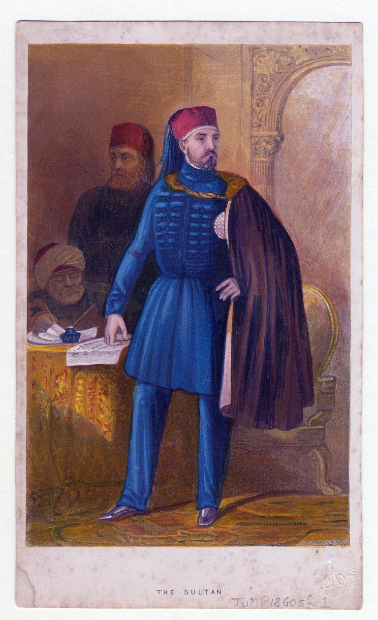 Abdulmecid Ier (Abdul Medjid, Abdul-Medjid) - Sulttaani Abduelmecid I (1823-1861) - Nimetön - 1850 - Värilitografia - Yksityiskokoelma tekijältä Unknown artist
