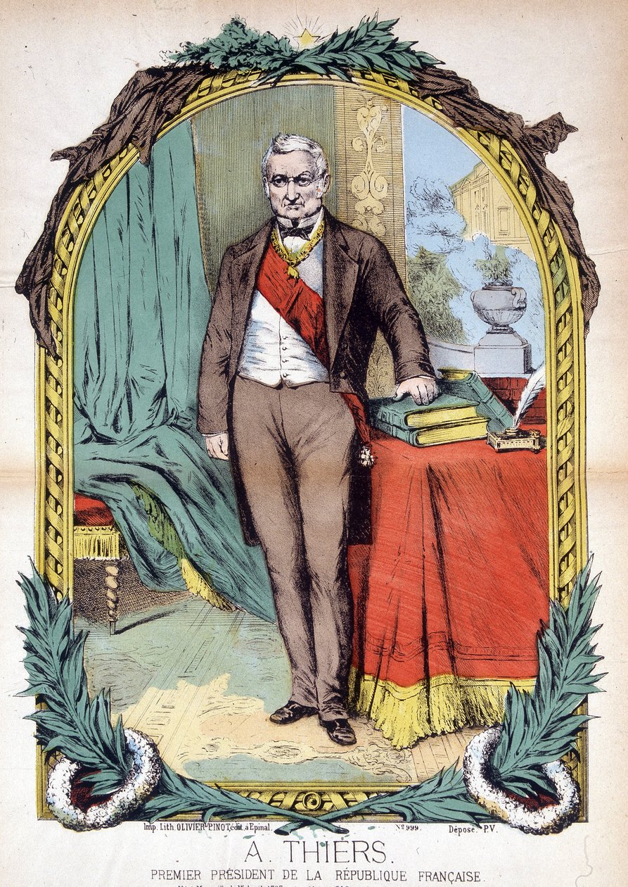 Adolphe Thiers (1797-1877), ranskalainen poliitikko, toimittaja ja historioitsija. tekijältä Unknown artist