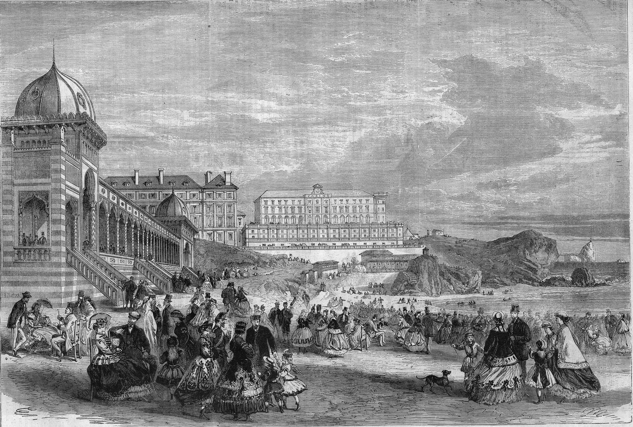 Iltapäivä Biarritzin merikylpylässä vuonna 1867. tekijältä Unknown artist