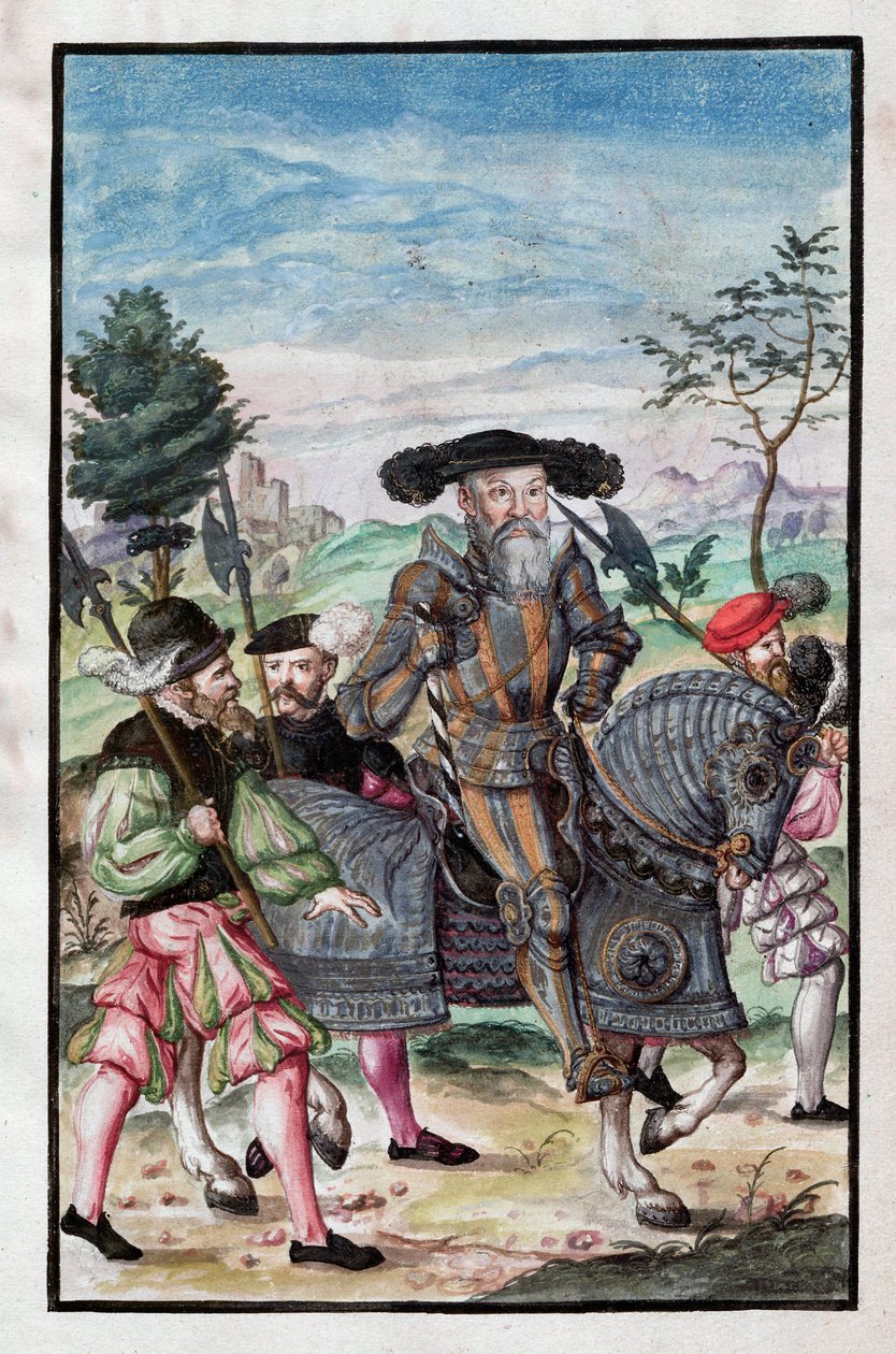 Albert de Brandebourg (Albrecht von Brandenburg-Ansbach) (1490-1568) - Albert, Preussin herttua (Alkaen: Sotajärjestys) - Nimetön - 1555 - Akvarelli ja muste paperille - 39x26 - Berliinin valtionkirjasto ©FineArtImages/Leemage tekijältä Unknown artist