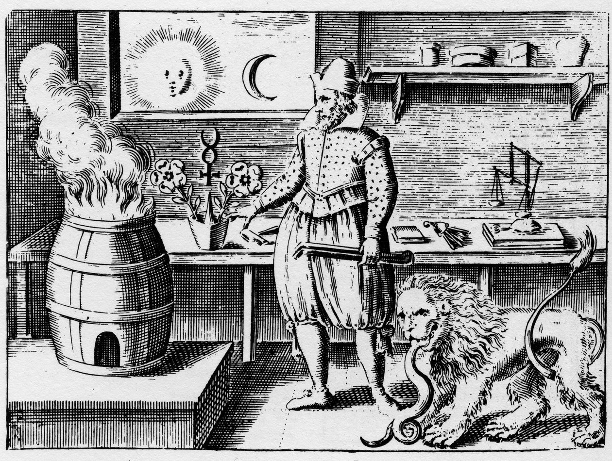 Alchimie - La flamamme - Kaiverrus vuodelta 1659 kirjassa "L