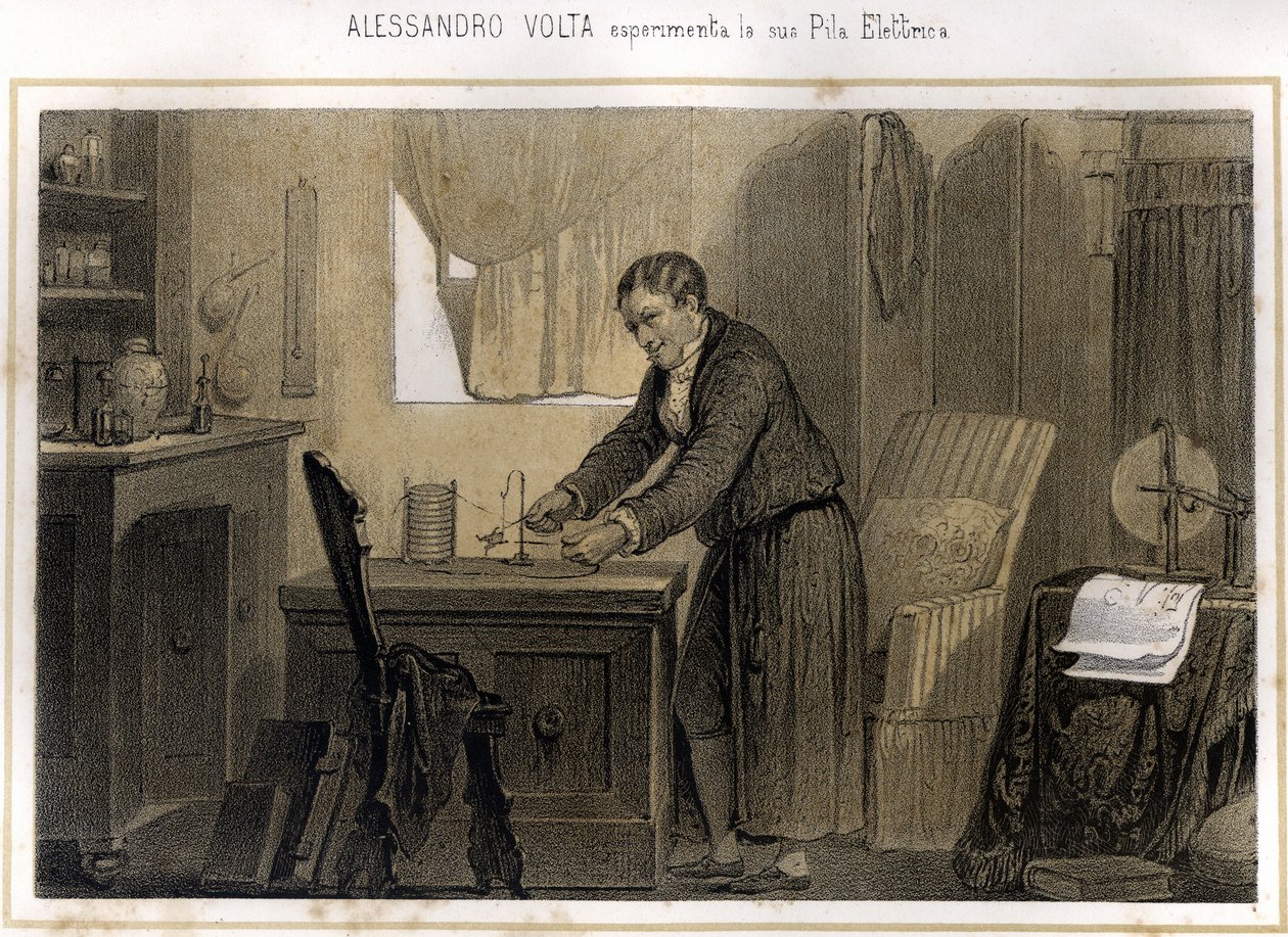 Alexandre (Alessandro) Volta (1745 - 1827) ja hänen kokemuksensa sähköakusta - "" Storia d
