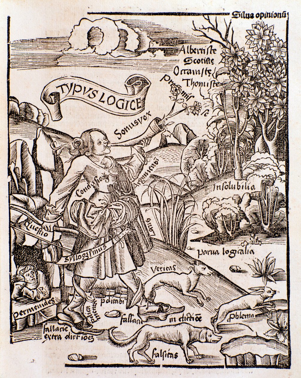 Gregor Reischin kirjasta Margarita philosophica logiikan allegooria (1508) tekijältä Unknown artist